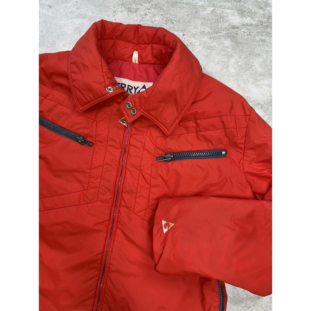 VINTAGE Gerry Down Jacket Mens Large Red Insulated Nylon Made in‎ USA Denver 80s